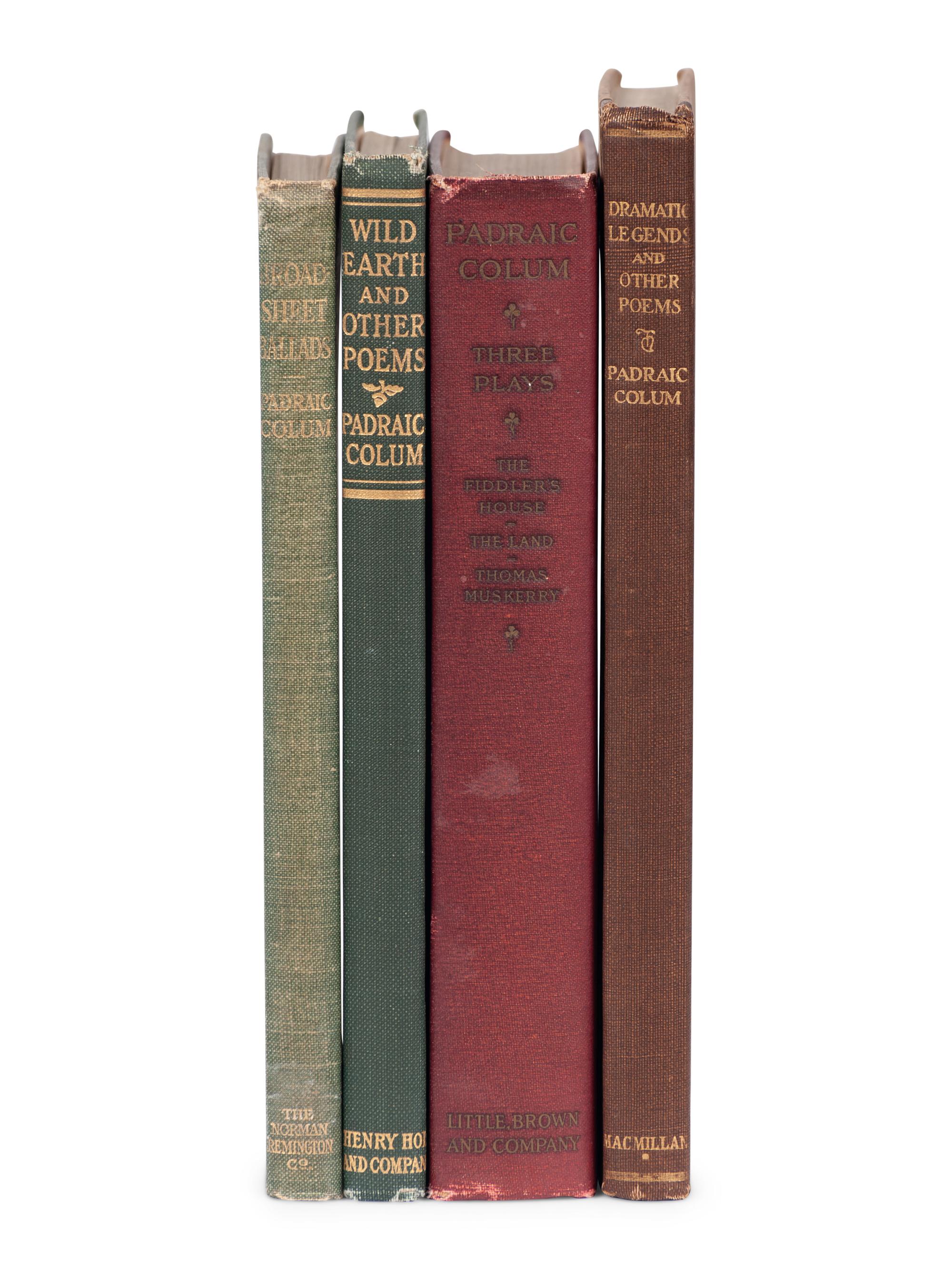 COLUM, Padraic (1881-1972). A group of 4 works and a small archive of correspondence, comprising:
