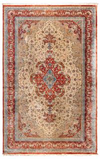 A Tabriz Silk Carpet
