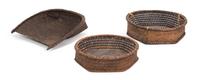 Three South-East Asian Woven Baskets Length of largest 25 1/2 inches. — 20TH CENTURY