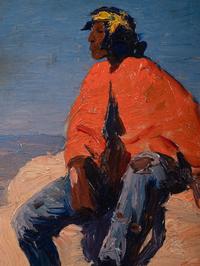 Indian Sitting on a Rock, No. 3