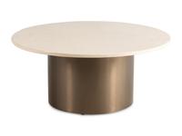 A Contemporary Metal and Marble-Top Low Table