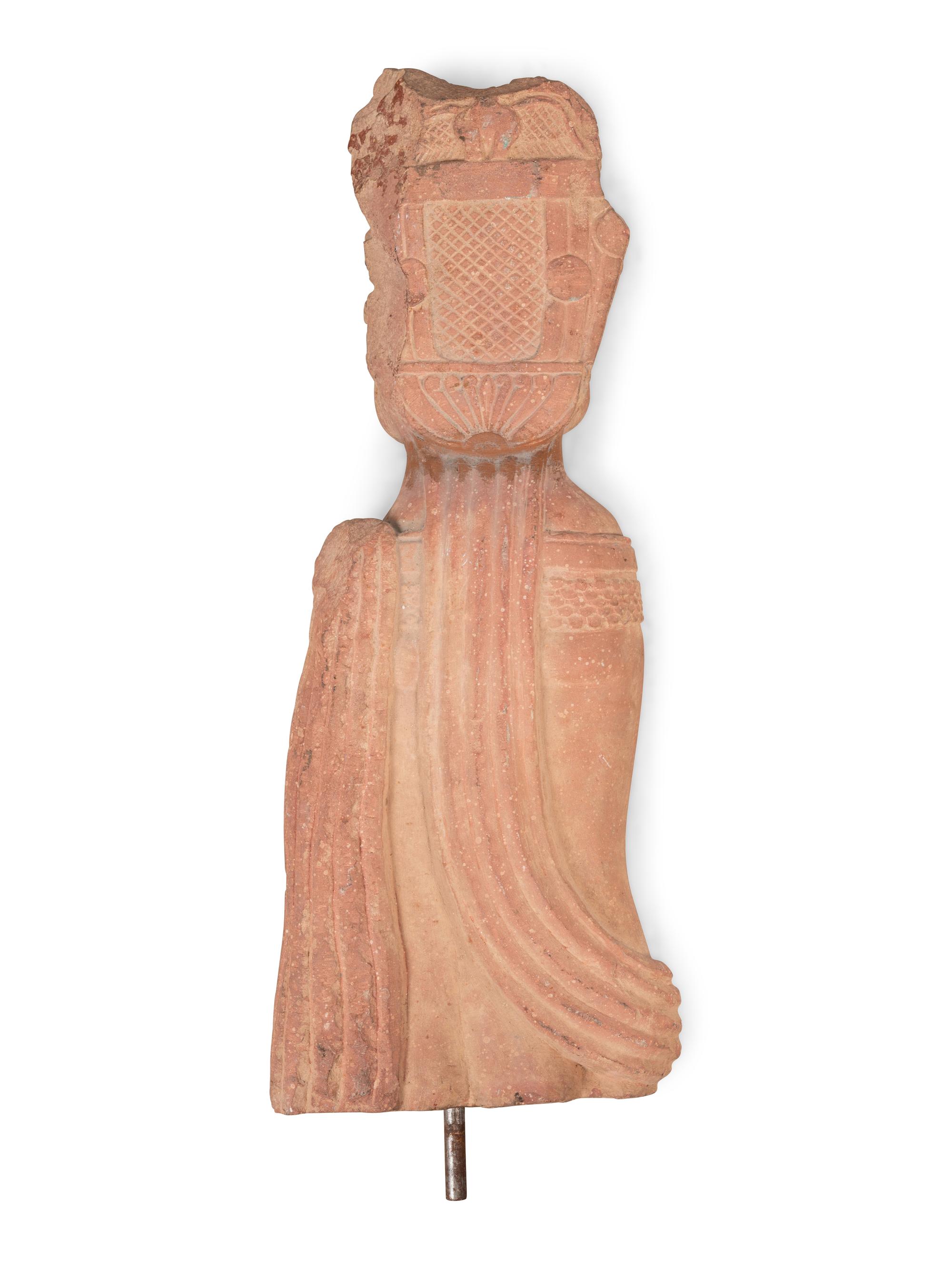 An Indian Carved Sandstone Figure of a Goddess