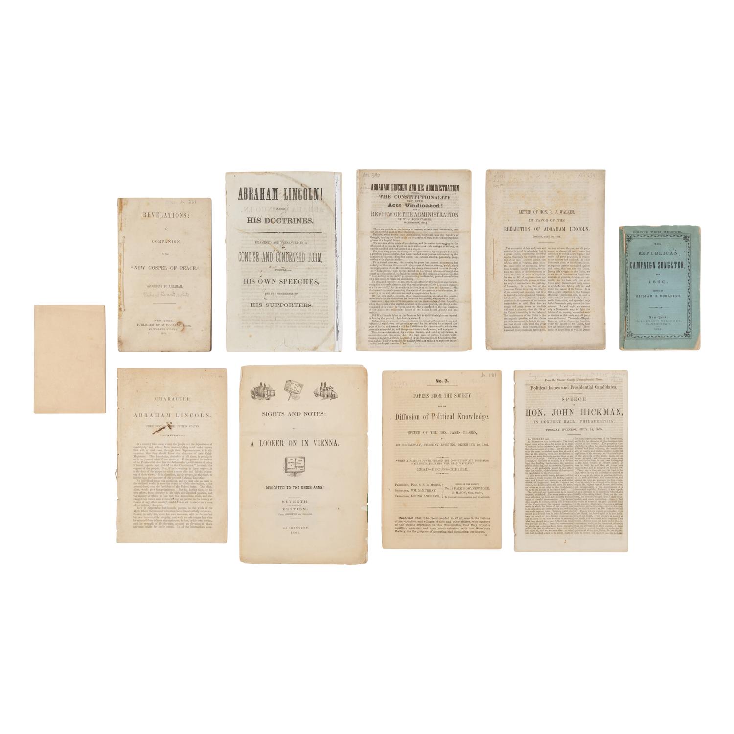 [PRO & ANTI-LINCOLN CAMPAIGN]. A group of 10 pamphlets, comprising: