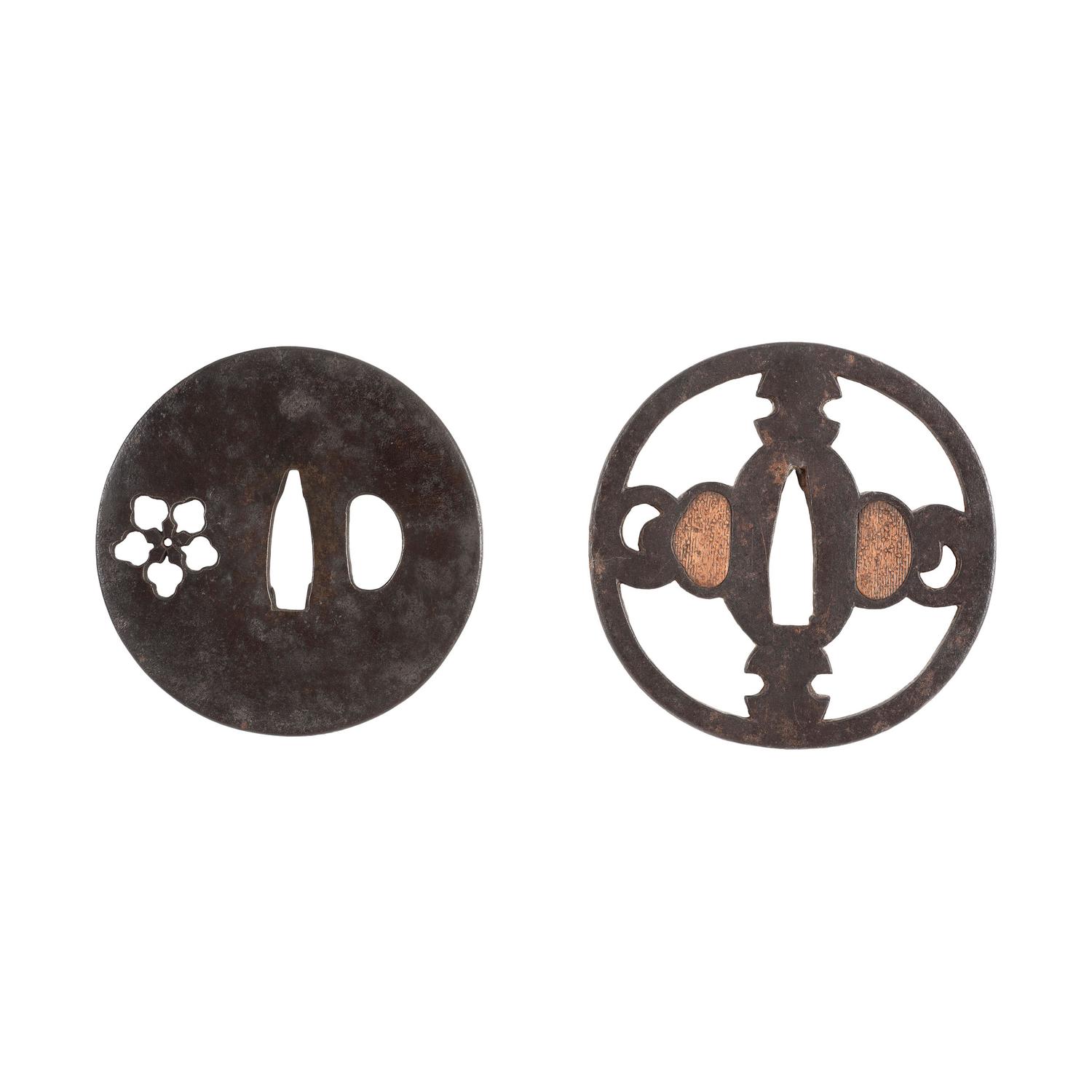 Lot of Two Japanese Iron Sukashi Tsubas