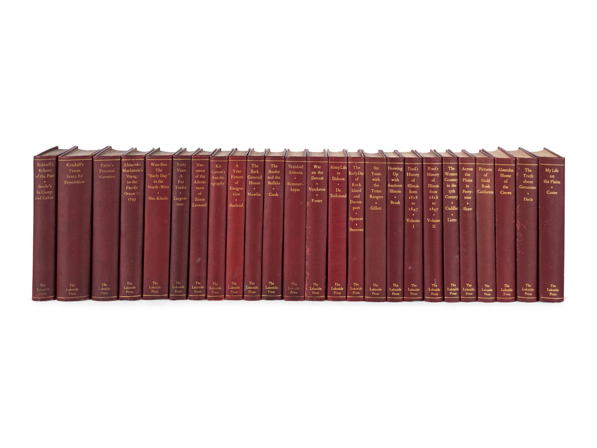 [LAKESIDE CLASSICS]. A non-consecutive run of 68 volumes published in R.R. Donnelley's Lakeside Classics series by The Lakeside Press in Chicago, comprising:
