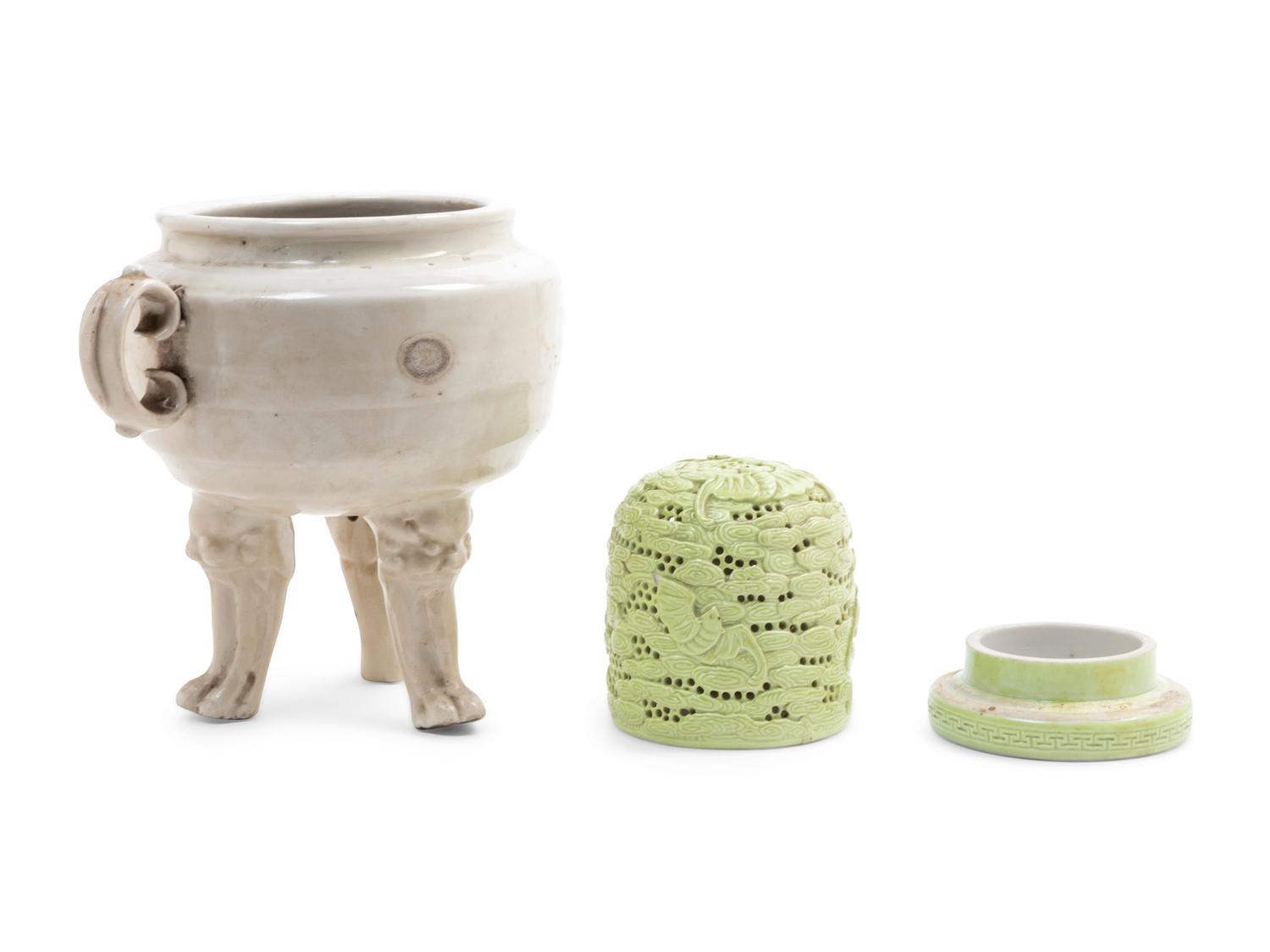 Two Porcelain Scholar's Objects