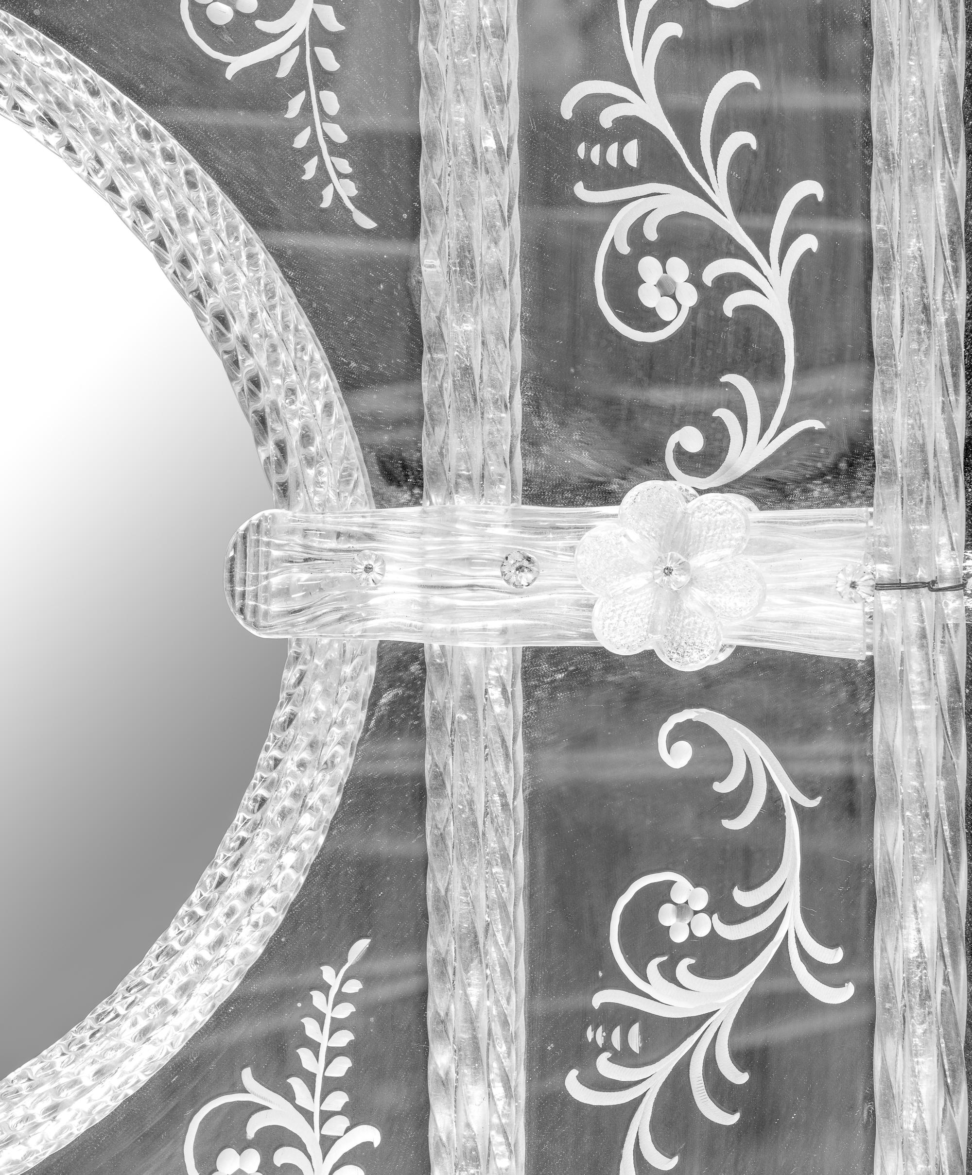 A Venetian Etched Glass Mirror