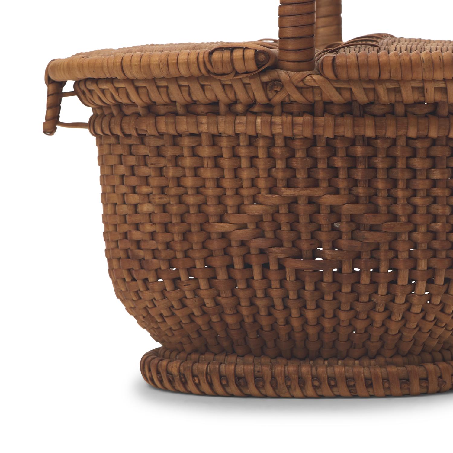 A Group of Three Shaker Miniature Woven Baskets and Hat