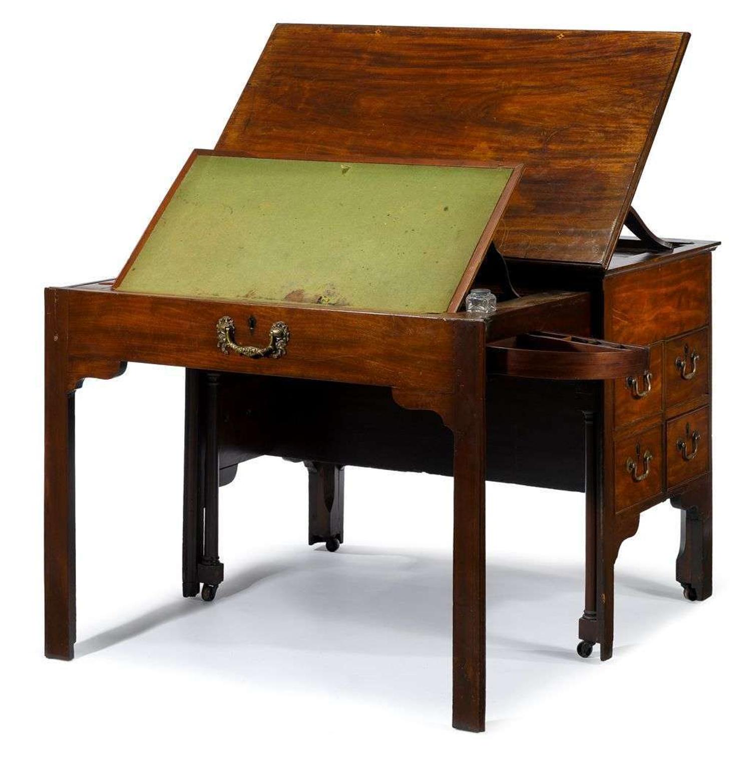 The Charles Carroll Chippendale mahogany metamorphic architect's desk anglo/irish, circa 1770