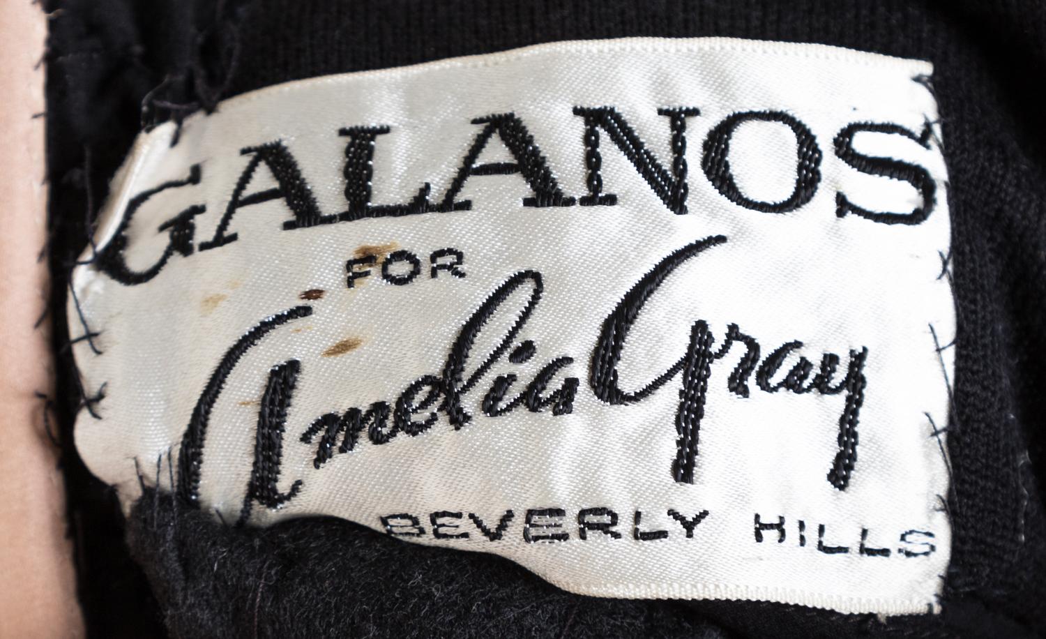 A Galanos for Amelia Gray 1960s Black Halter Gown, No size.