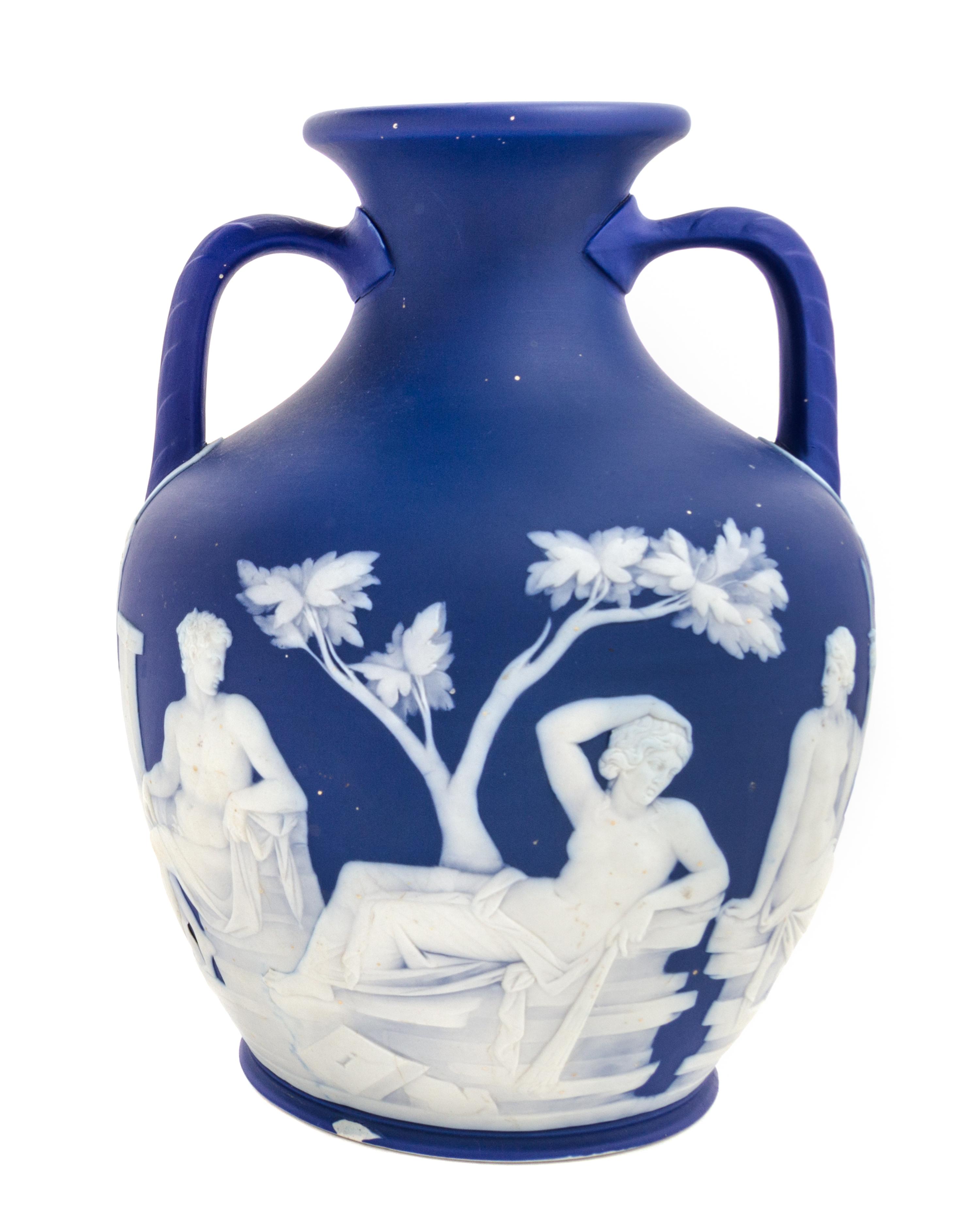 A Wedgewood Jasperware Portland Vase Height 10 1/4 inches. — 19TH CENTURY