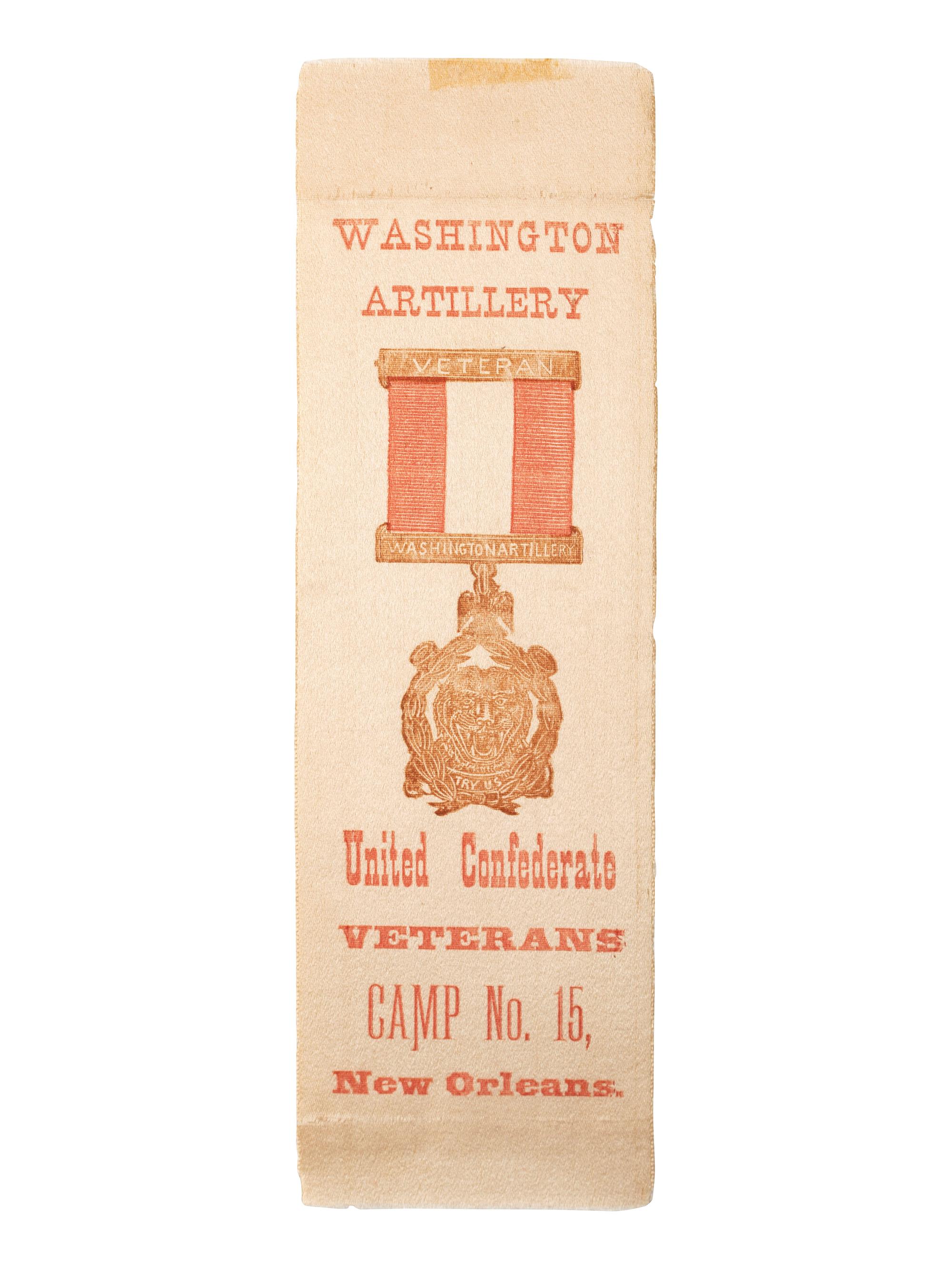 [CIVIL WAR]. Washington Artillery of New Orleans UCV reunion ribbon.