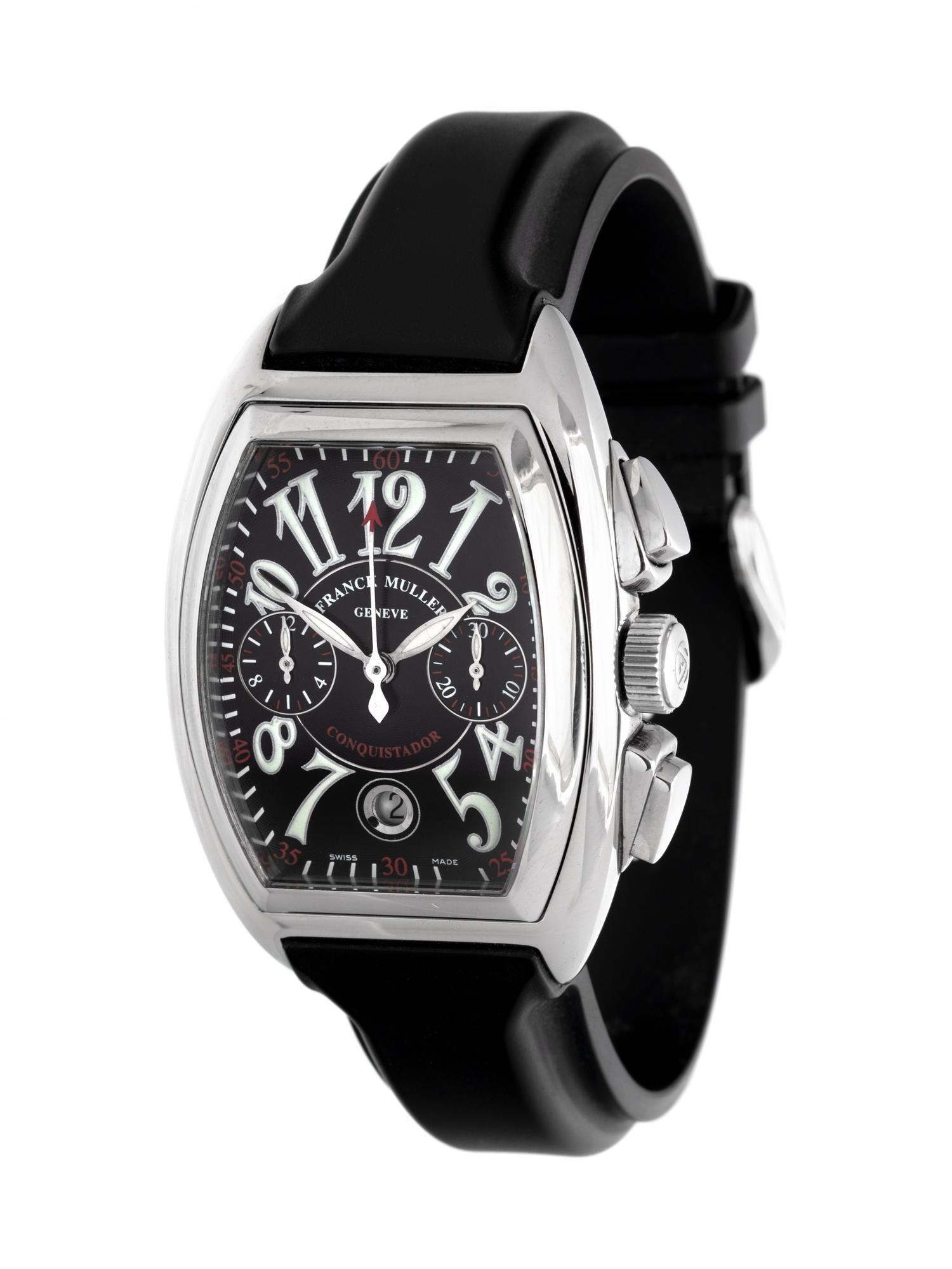 FRANCK MULLER, STAINLESS STEEL REF. 8005 CC 'CONQUISTADOR' CHRONOGRAPH WRISTWATCH
