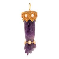 AMETHYST AND CORAL FIGA PENDANT