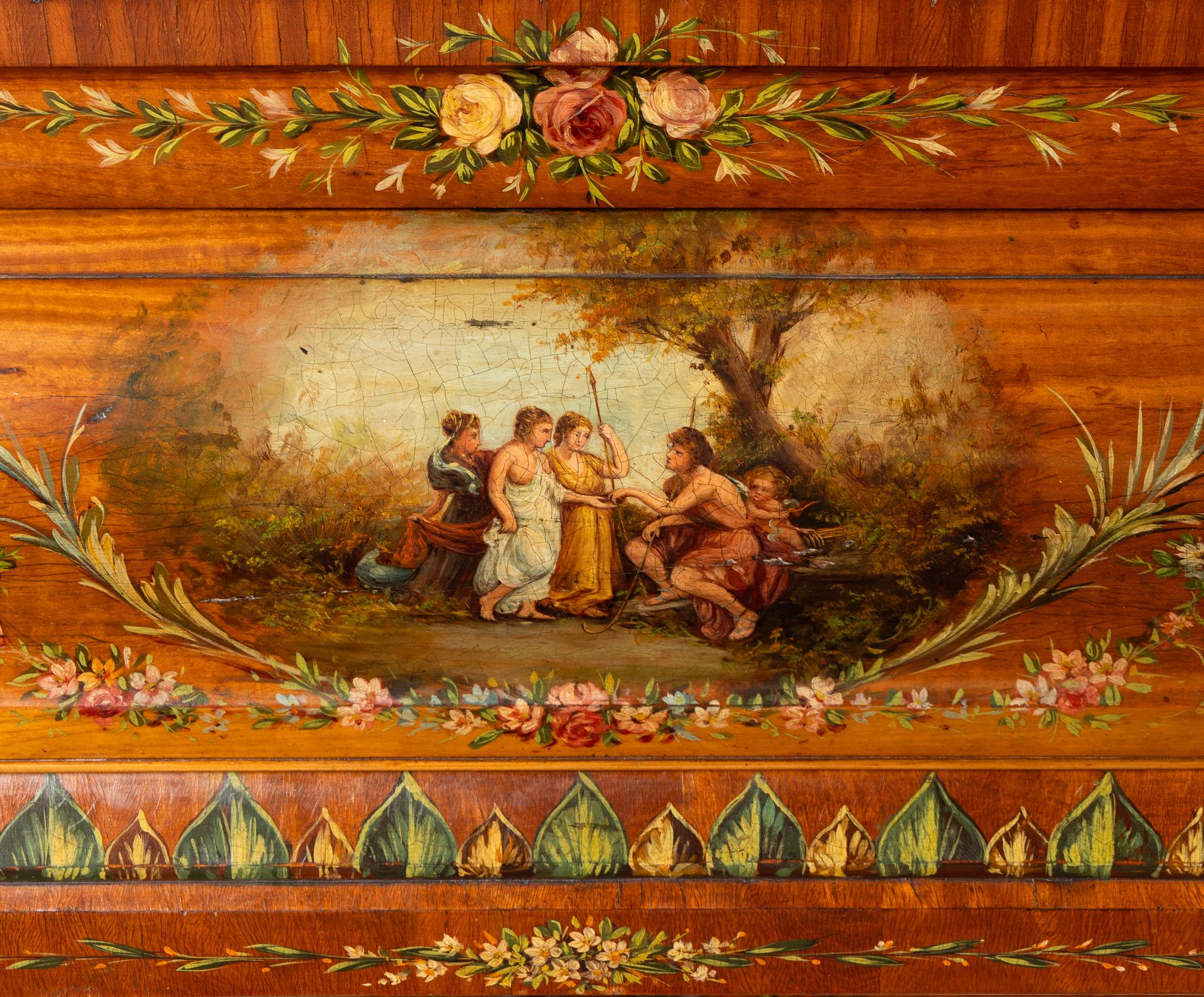 A Painted Satinwood Grand Piano