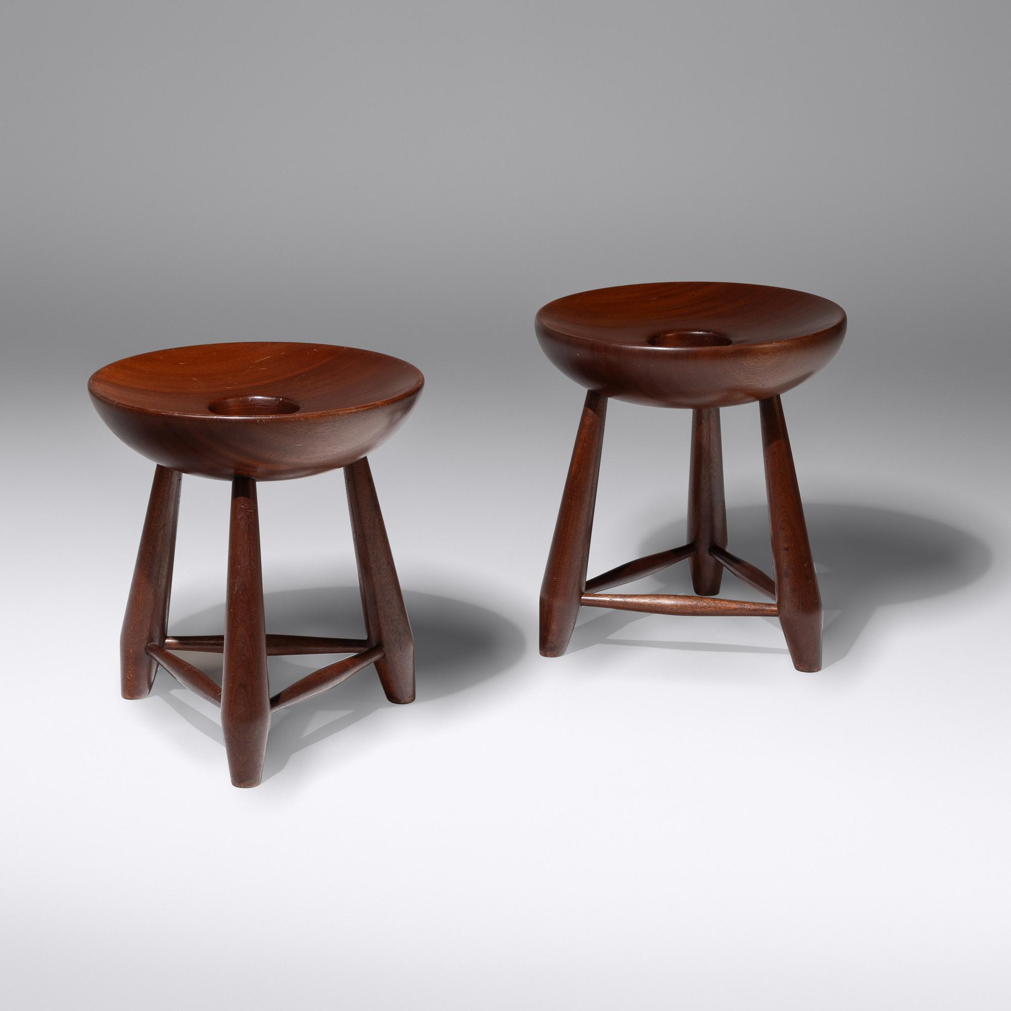 Mocho stools, near pair, 1954 OCA, Brazil