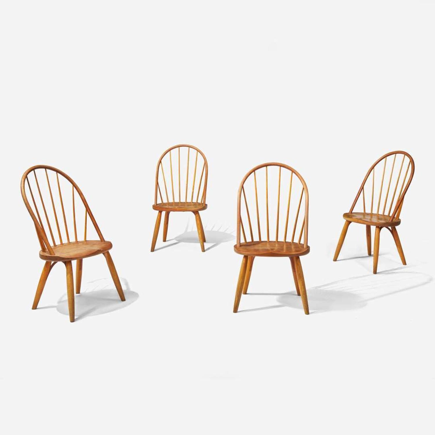 Thomas Moser Cabinetmakers (American, active 1972-Present) Set of Four Hoop-Back Dining Chairs, USA, 1997