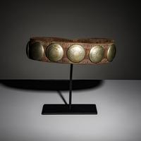 Southern Plains Tooled Belt, with German Silver Conchas