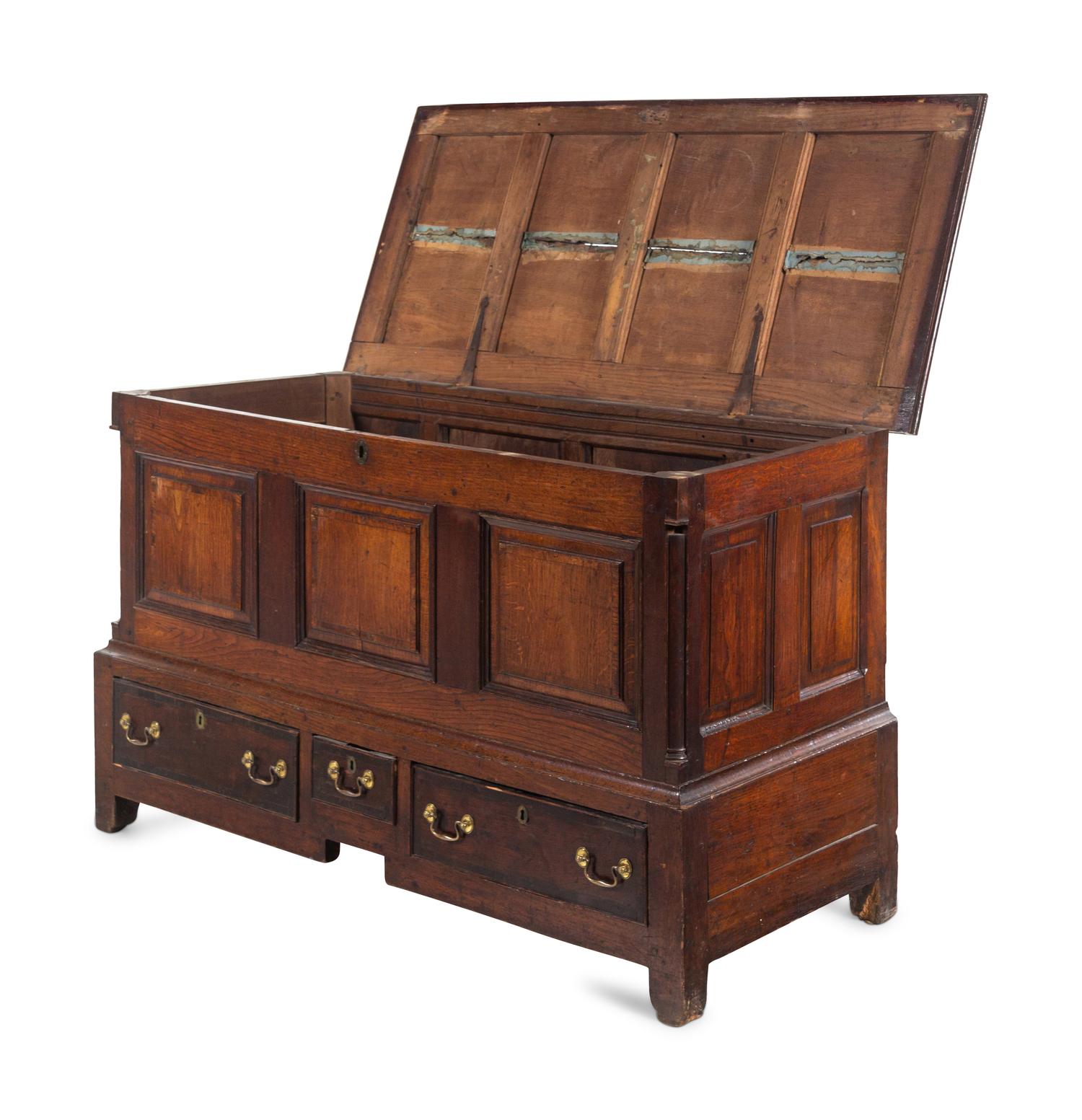 A George III Oak Mule Chest