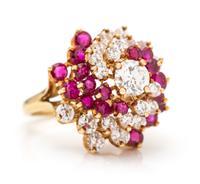 A 18 Karat Yellow Gold, Diamond and Ruby Ring, Kurt Wayne, 5.10 dwts.