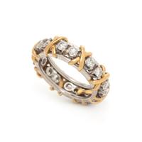TIFFANY & CO., SCHLUMBERGER, YELLOW GOLD, PLATINUM, AND DIAMOND 'SIXTEEN STONE' RING