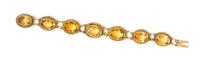 A Victorian Yellow Gold and Citrine Bracelet, 19.30 dwts.