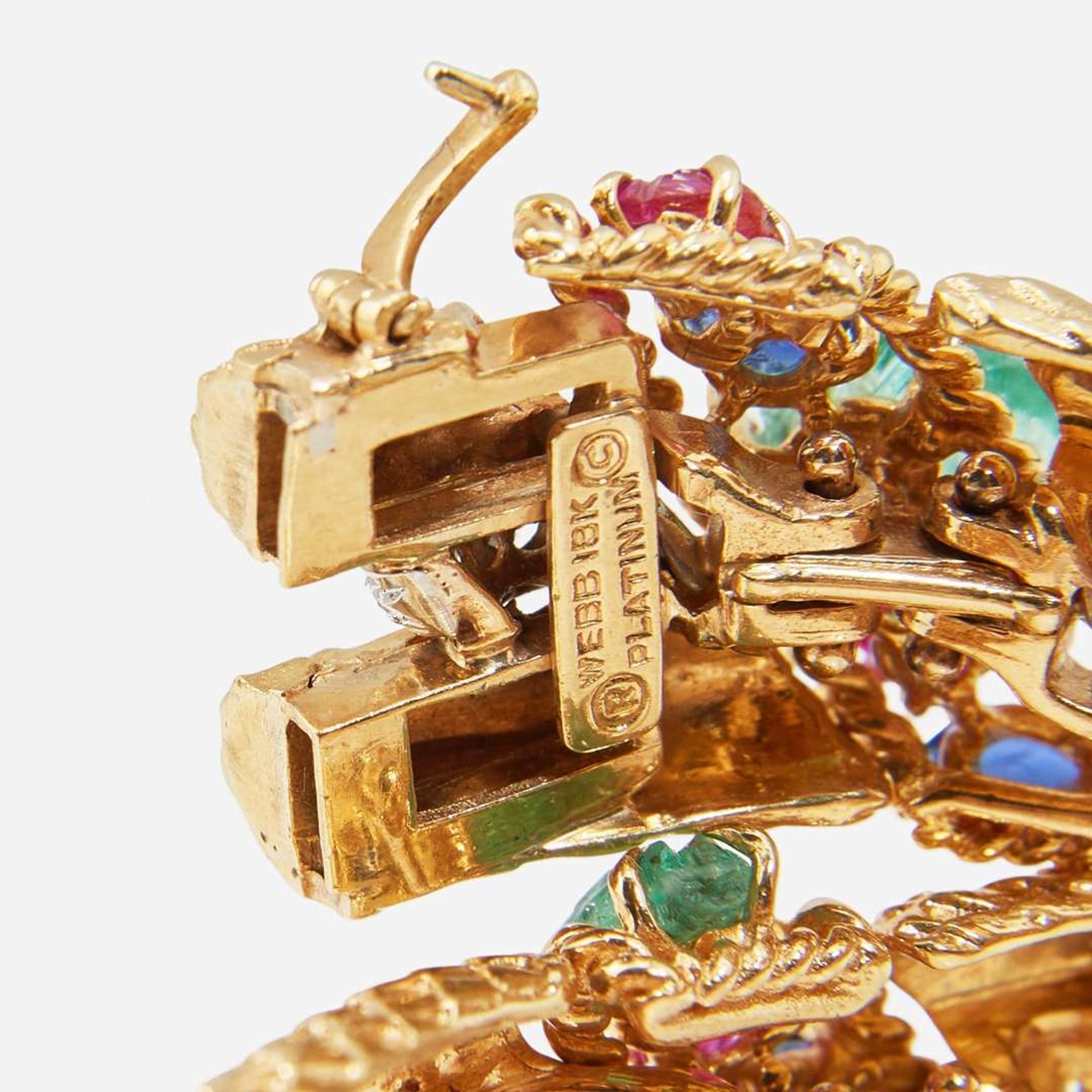An 18K Yellow Gold and Platinum Gem-set David Webb Bracelet