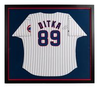 A Mike Ditka Worn and Signed Chicago Cubs Opening Day First Pitch Jersey Presentation Formerly Displayed at Mike Ditka’s Restaurant