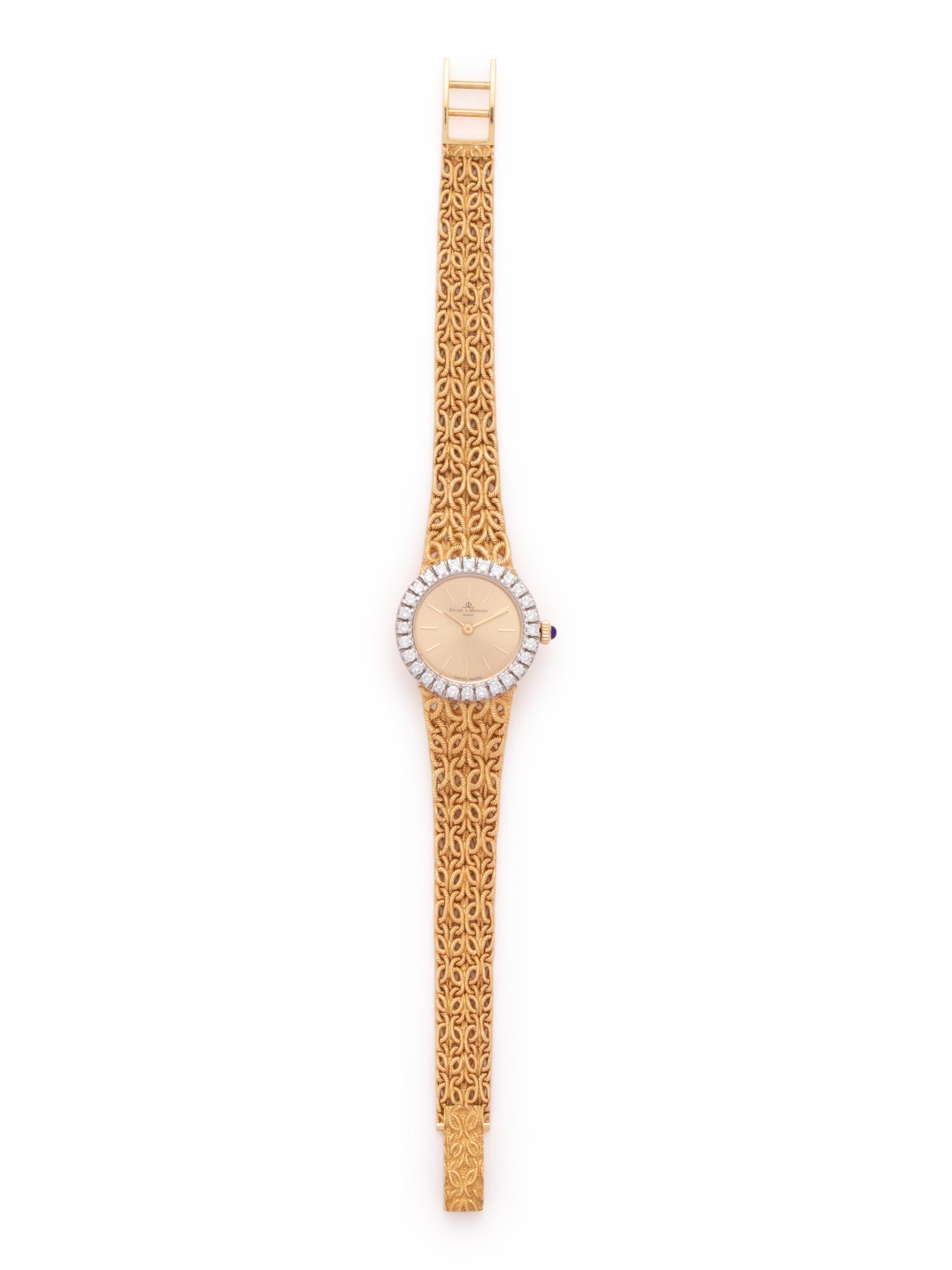 BAUME & MERCIER, 18K YELLOW GOLD AND DIAMOND WRISTWATCH