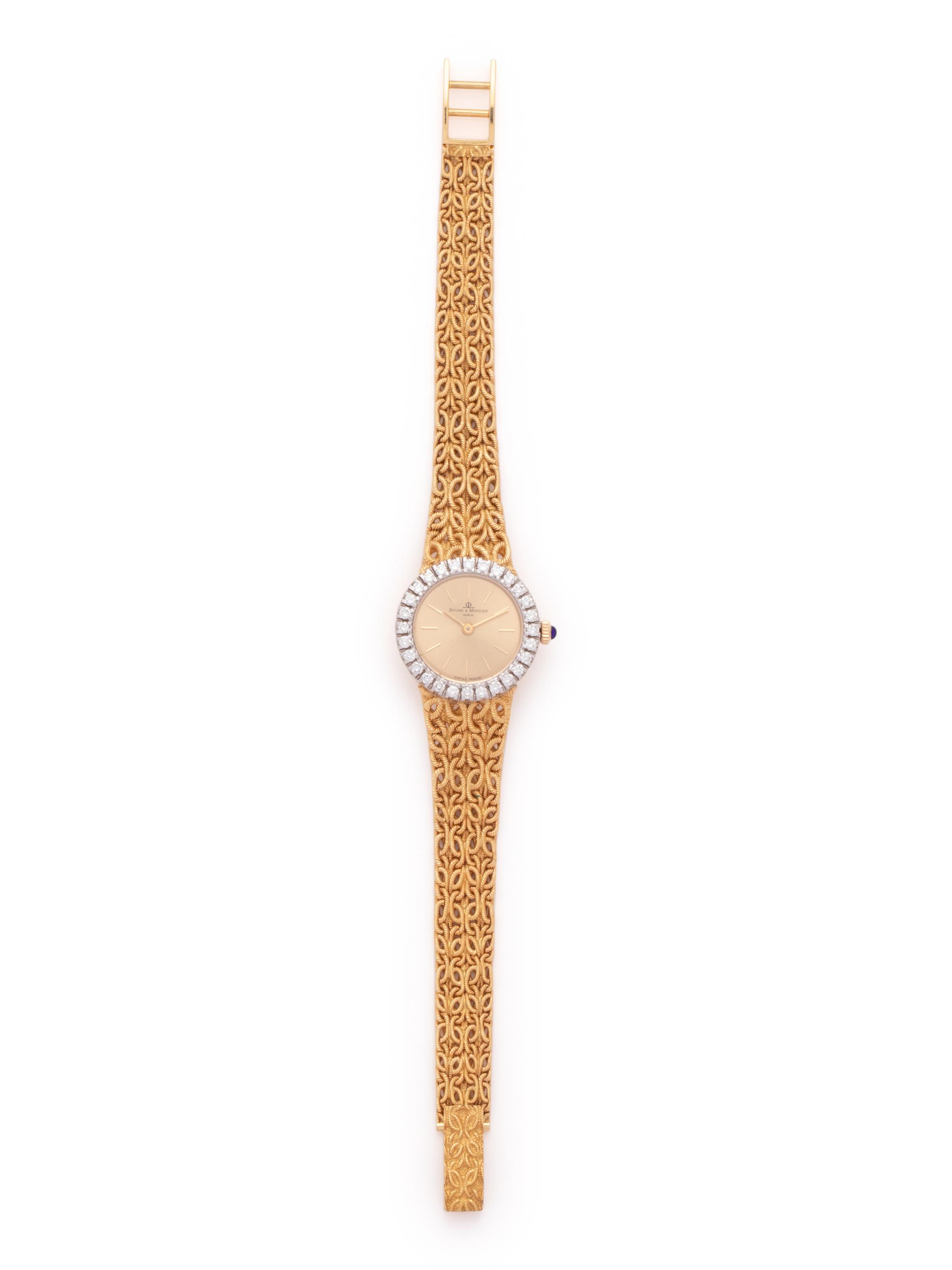 BAUME & MERCIER, 18K YELLOW GOLD AND DIAMOND WRISTWATCH