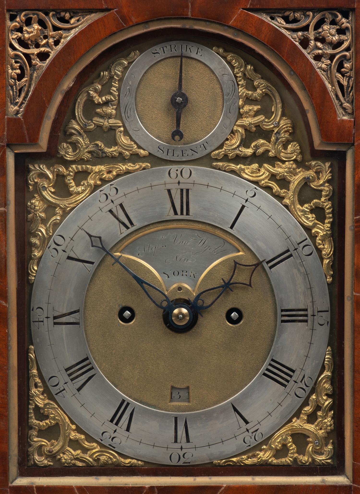 An American Brass-Mounted Mahogany Striking Table Clock