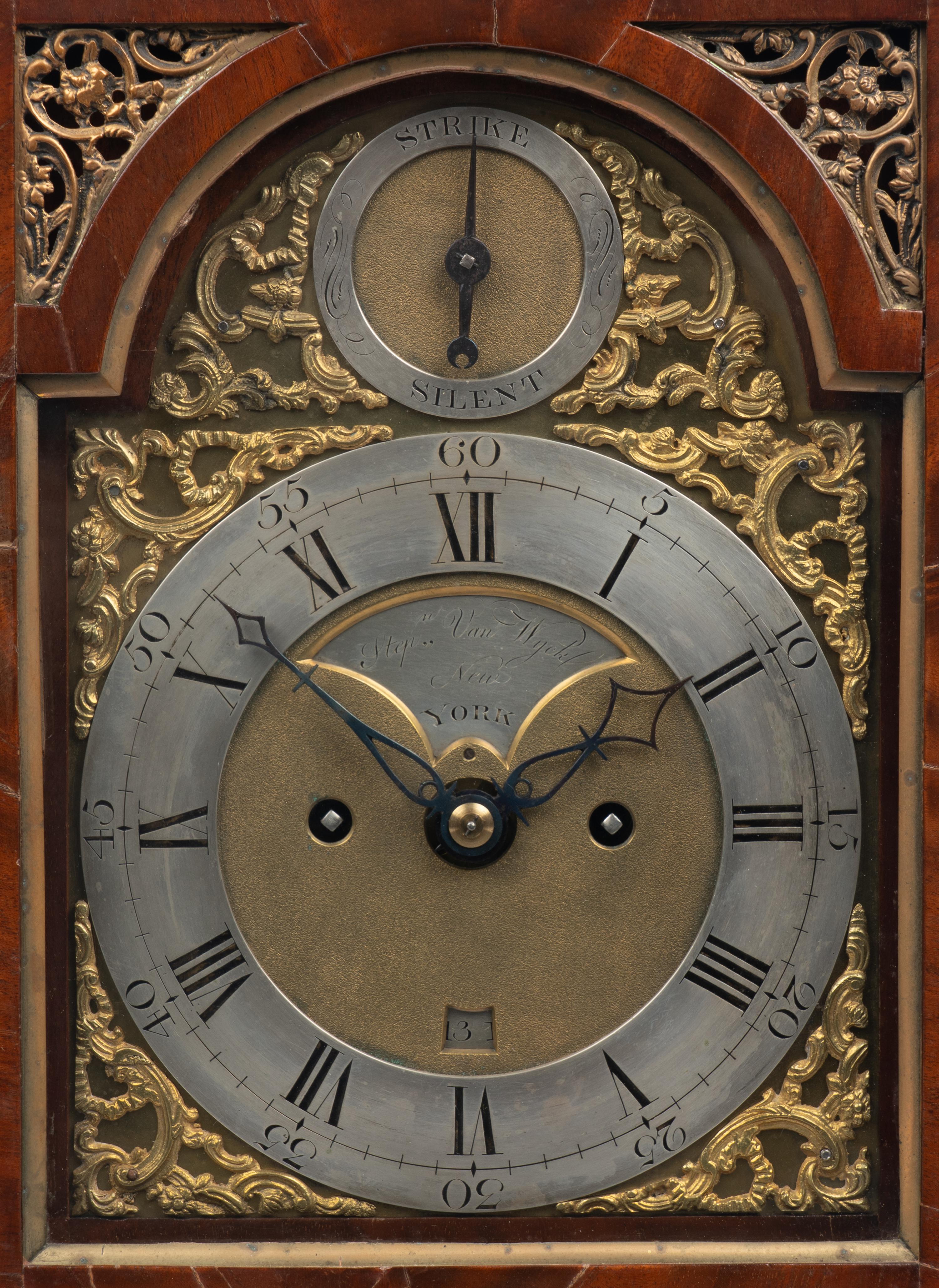 An American Brass-Mounted Mahogany Striking Table Clock