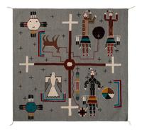 Navajo Pictorial Weaving, Coyote Stealing Light