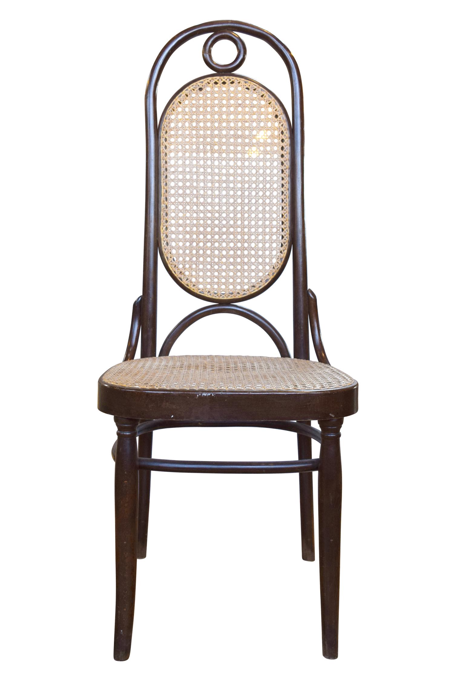 A Set of Six Bentwood and Cane Chairs 17" W x 16.5" D x 44.5" H, seat height 18" — Austria, Circa 1900