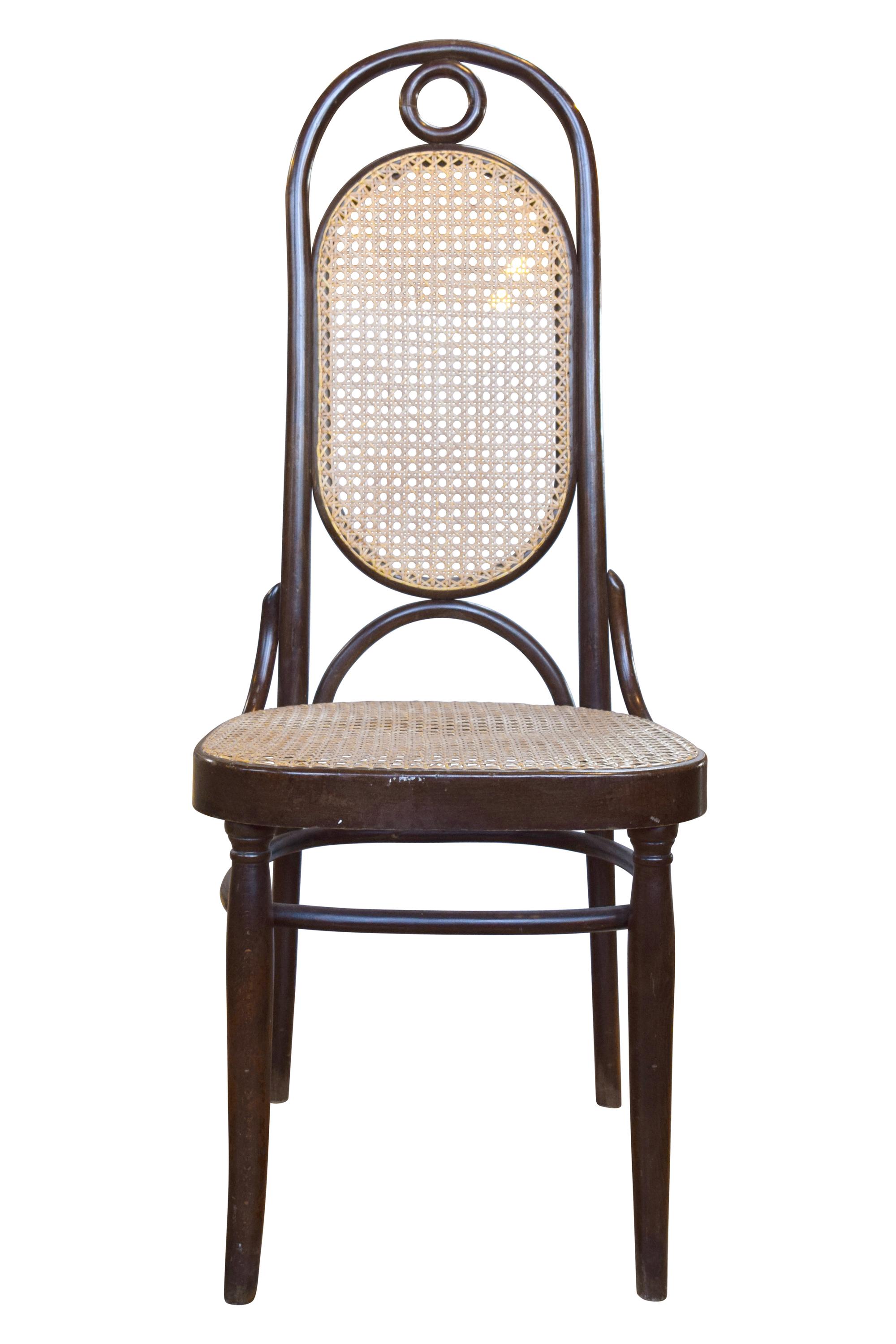 A Set of Six Bentwood and Cane Chairs 17" W x 16.5" D x 44.5" H, seat height 18" — Austria, Circa 1900