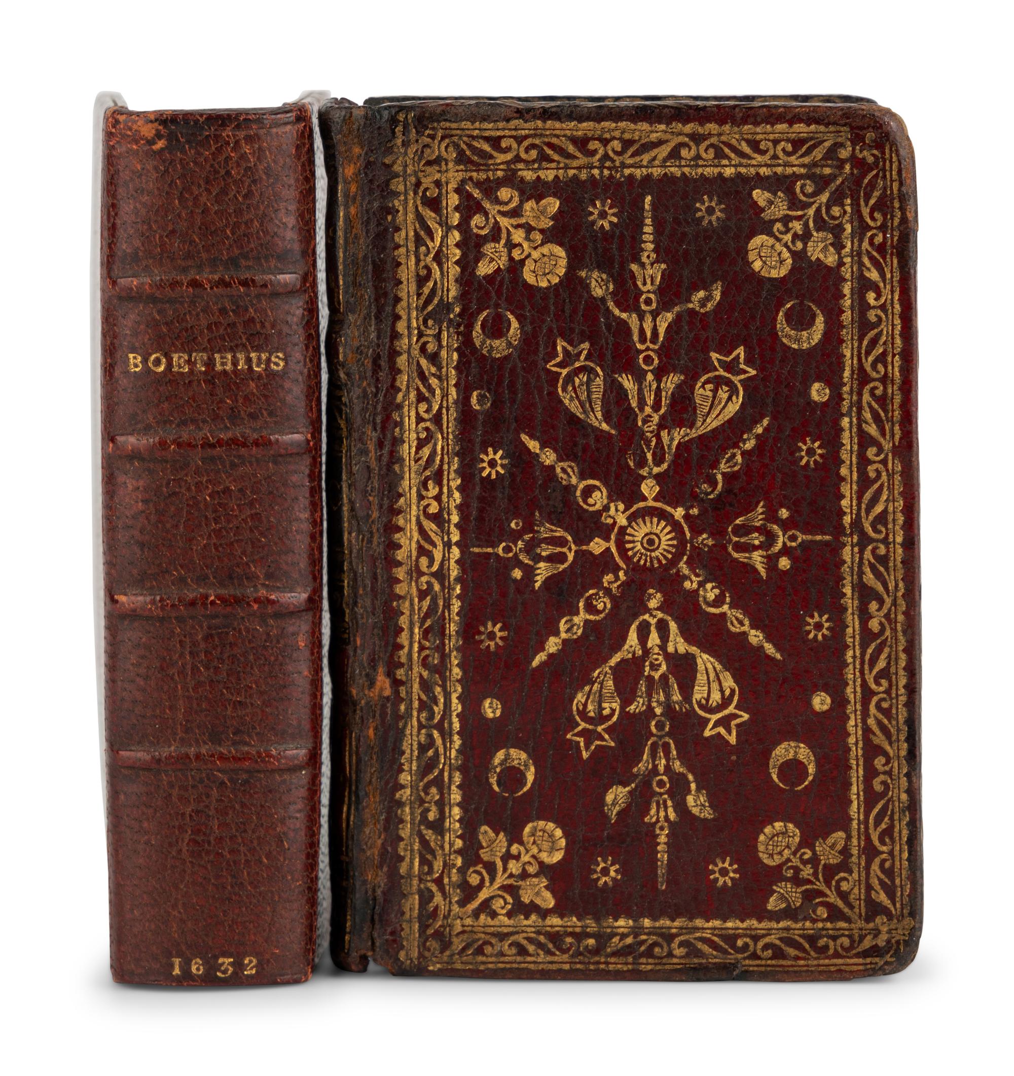 [MINIATURE BOOKS] -- [CLASSICS]. BOETHIUS, Aniciuis Manlius Torquatus Severinus (480?-524?). De consolatione philosophiae . Douai: B. Beller, 1632.