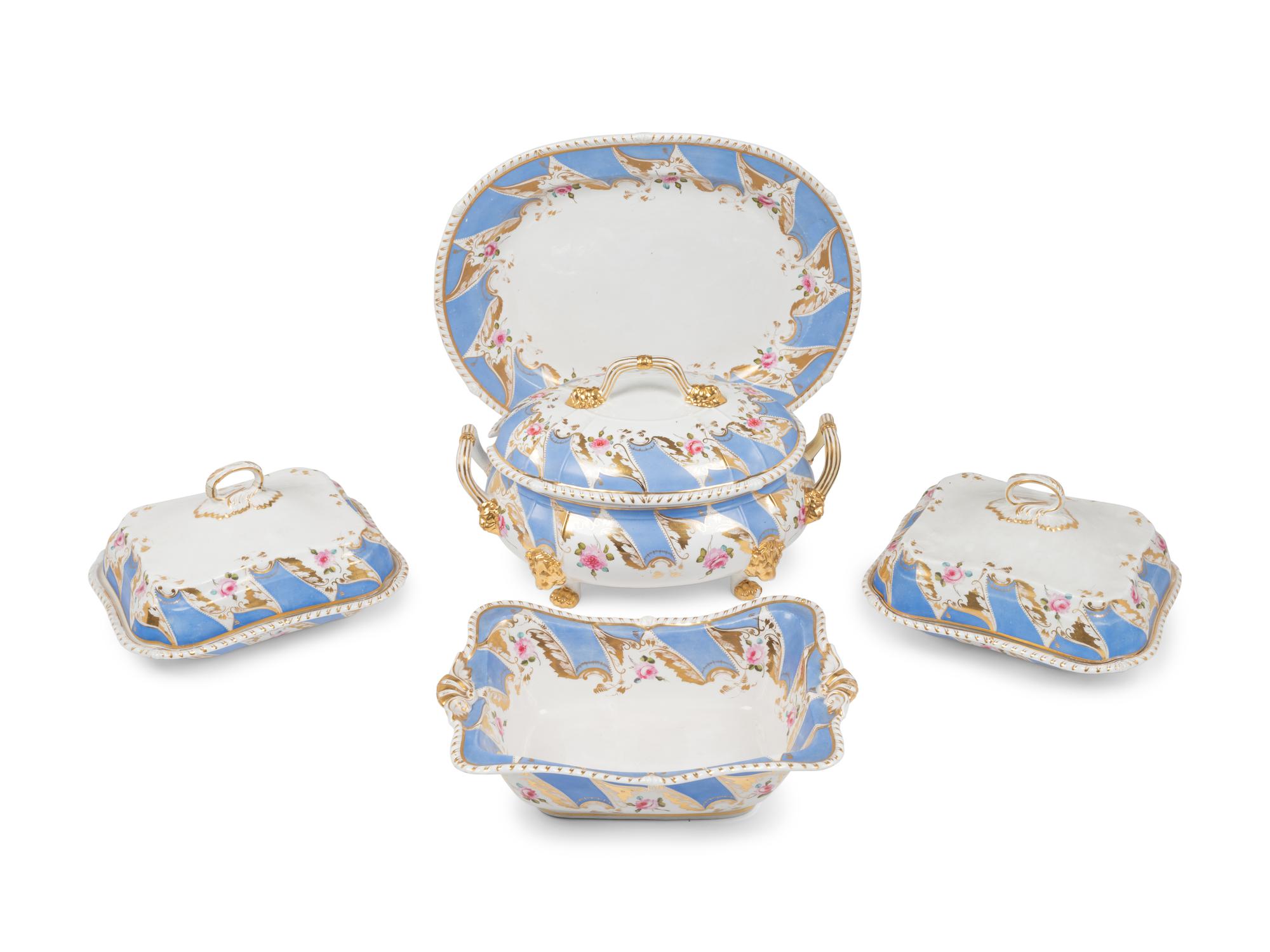 A Group of English Porcelain Tableware
