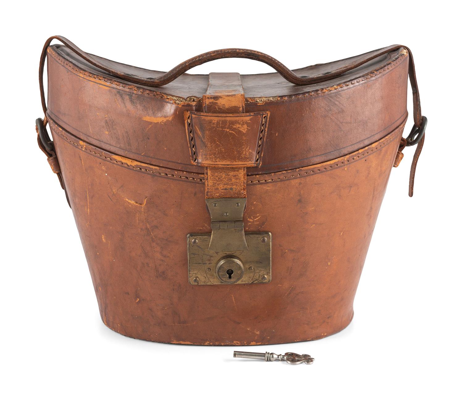 A Leather Top Hat Carrying Case