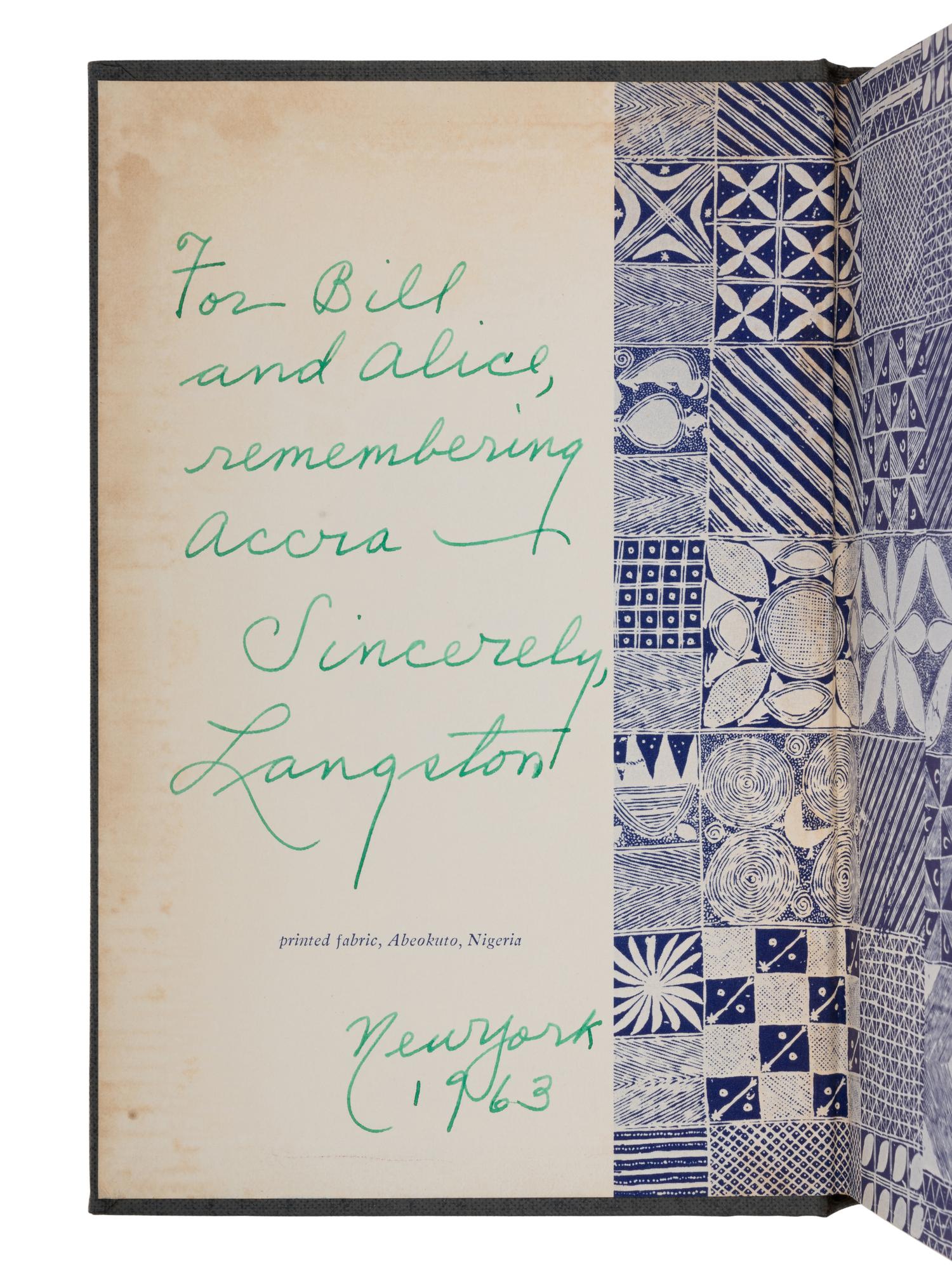 HUGHES, Langston (1901-1967), editor. Poems from Black Africa . Bloomington, IN: Indiana University Press, 1963.