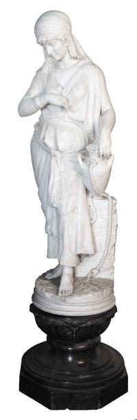 An Italian Marble Orientalist Figure, ROME, 1893, Height overall 66 inches. — ROME, 1893,