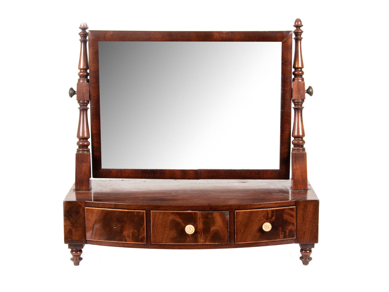 A Regency Mahogany Gentleman's Dressing Mirror