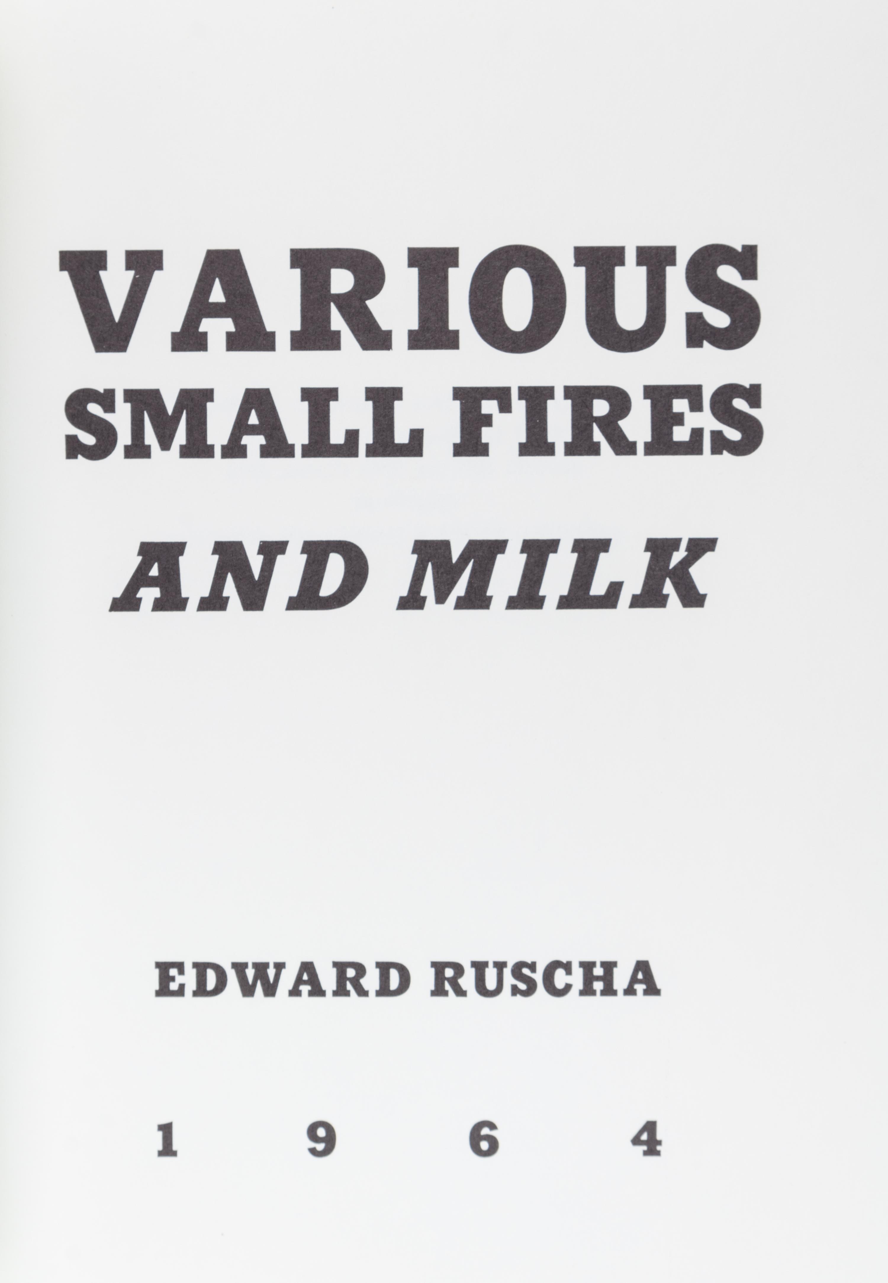 RUSCHA, ED. Various Small Fires. Los Angeles, 1970.