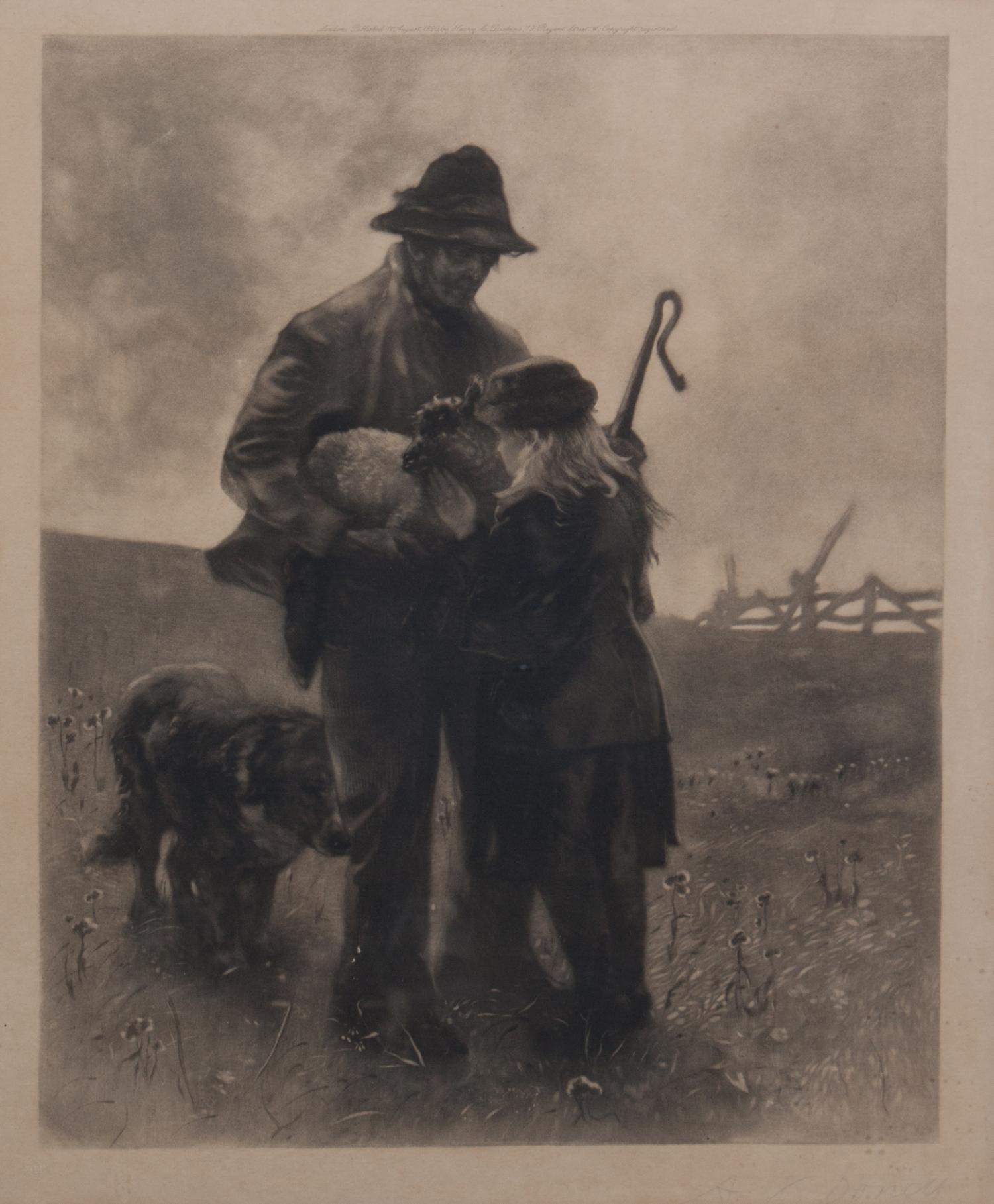 A. C. Donay, (20th century), Shepherd with Daughter and Dog