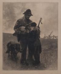 A. C. Donay, (20th century), Shepherd with Daughter and Dog