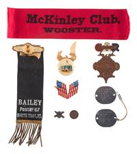 [CIVIL WAR]. A group of GAR ribbons, most for 120th Ohio Volunteer Infantry Reunions.