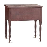 A Federal Red-Painted Walnut Dressing Table