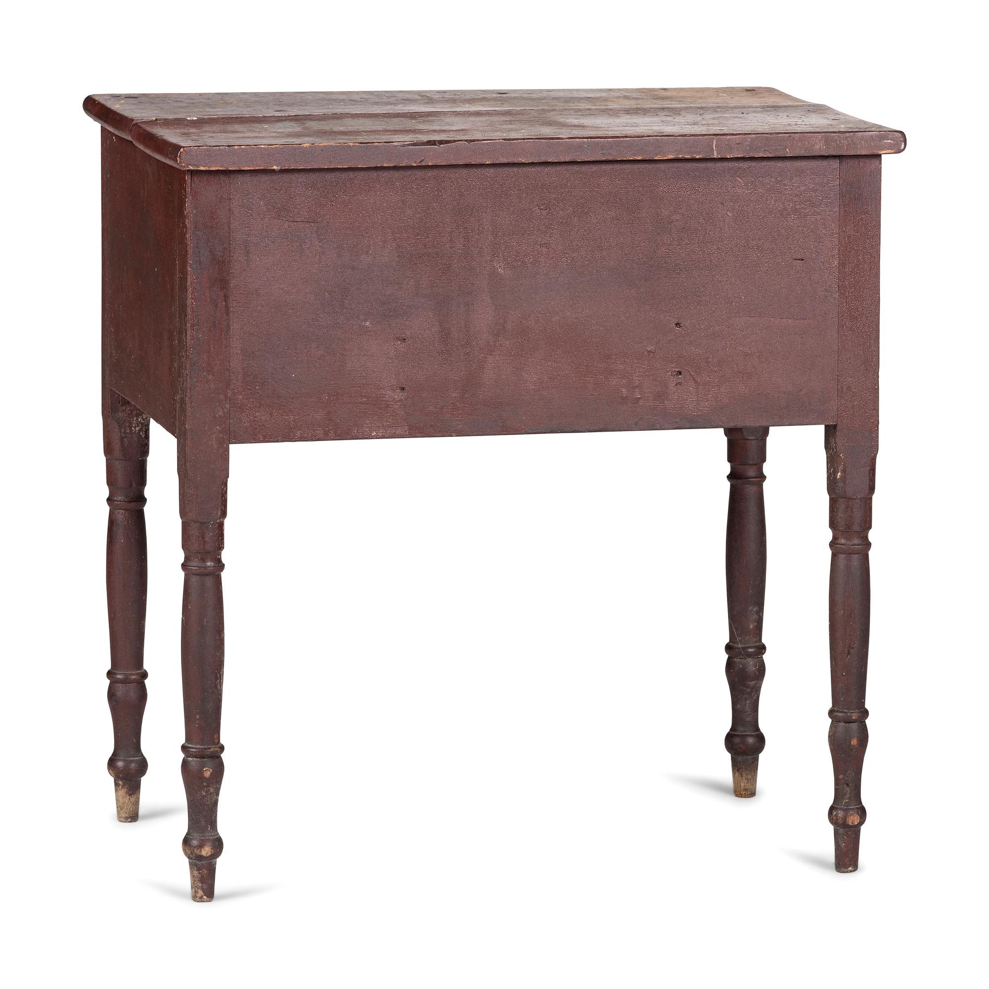 A Federal Red-Painted Walnut Dressing Table