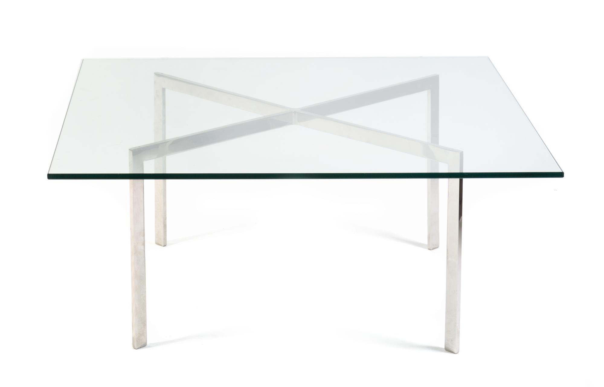 A Ludwig Mies van der Rohe Barcelona Low Table Height 16 x length 27 x width 27 inches.