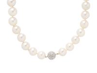 SOUTH SEA CULTURED PEARL AND DIAMOND NECKLACE