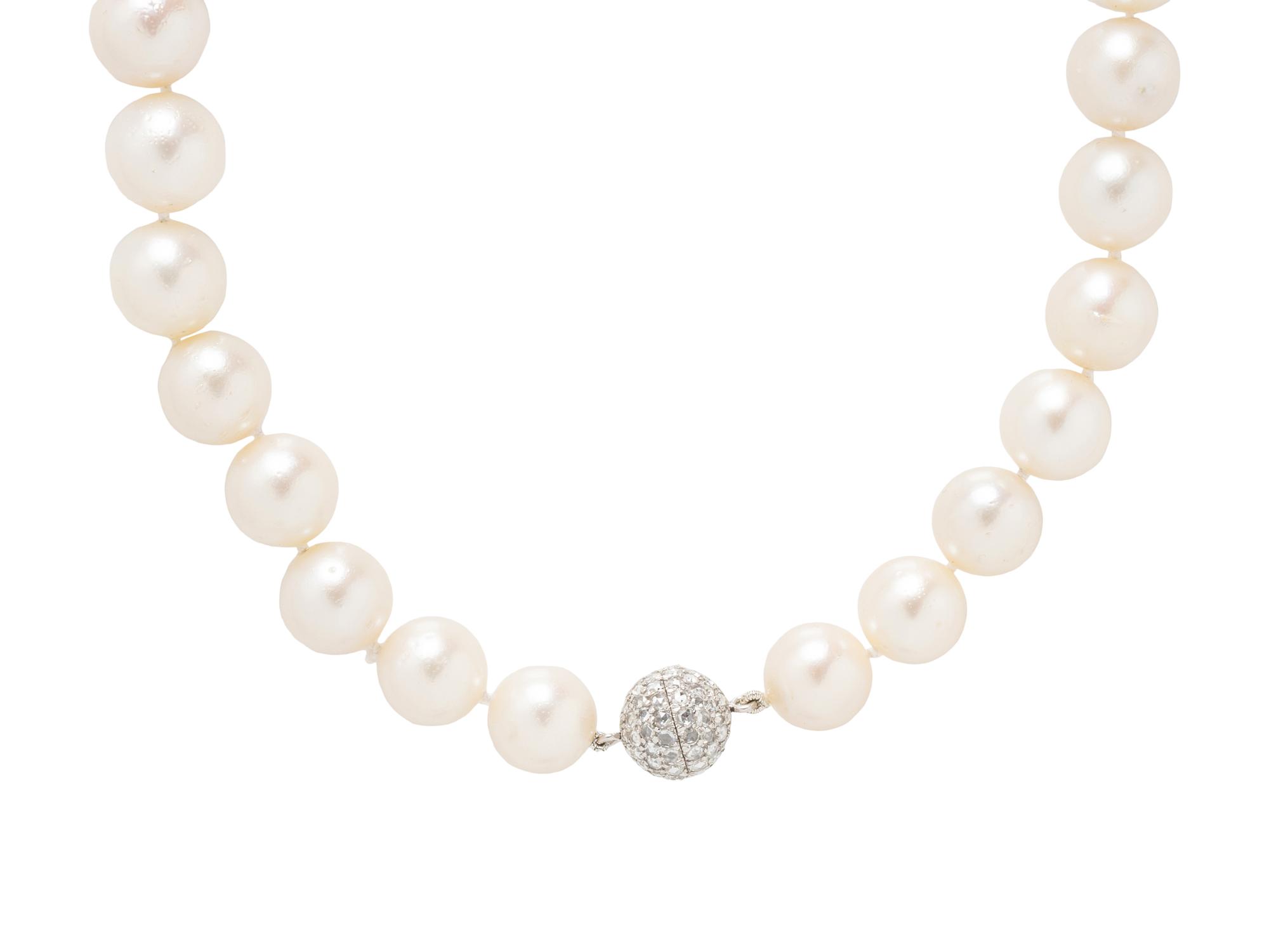 SOUTH SEA CULTURED PEARL AND DIAMOND NECKLACE